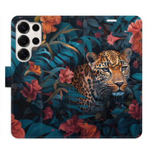 Flip pouzdro iSaprio - Samsung Galaxy S25 Ultra - Flower Jaguar 02 - kapsičky na karty