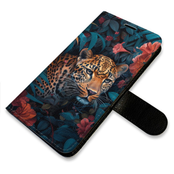 Flip pouzdro iSaprio - Samsung Galaxy S25 Ultra - Flower Jaguar 02 - kapsičky na karty