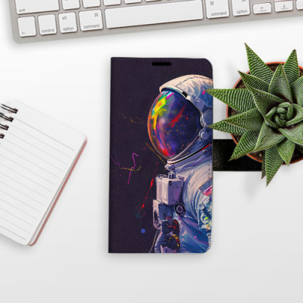 Flip pouzdro iSaprio - Samsung Galaxy S25 Ultra - Neon Astronaut 02 - kapsičky na karty