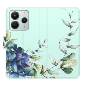 Flip pouzdro iSaprio - Xiaomi Redmi Note 14 5G - Blue Flowers - kapsičky na karty