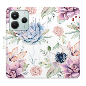 Flip pouzdro iSaprio - Xiaomi Redmi Note 14 5G - Succulents Pattern - kapsičky na karty