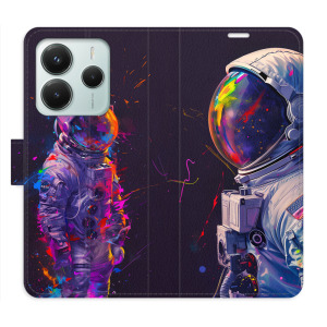 Flip pouzdro iSaprio - Xiaomi Redmi Note 14 5G - Neon Astronaut 02 - kapsičky na karty