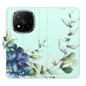 Flip pouzdro iSaprio - Xiaomi Redmi Note 14 Pro 5G / 14 Pro Plus 5G - Blue Flowers - kapsičky na karty