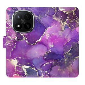 Flip pouzdro iSaprio - Xiaomi Redmi Note 14 Pro 5G / 14 Pro Plus 5G - Purple Marble - kapsičky na karty