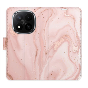 Flip pouzdro iSaprio - Xiaomi Redmi Note 14 Pro 5G / 14 Pro Plus 5G - RoseGold Marble - kapsičky na karty