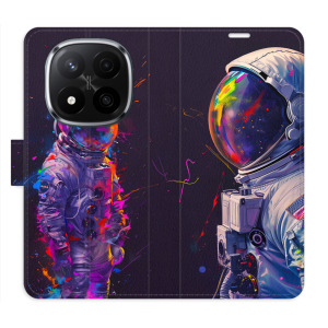 Flip pouzdro iSaprio - Xiaomi Redmi Note 14 Pro 5G / 14 Pro Plus 5G - Neon Astronaut 02 - kapsičky na karty