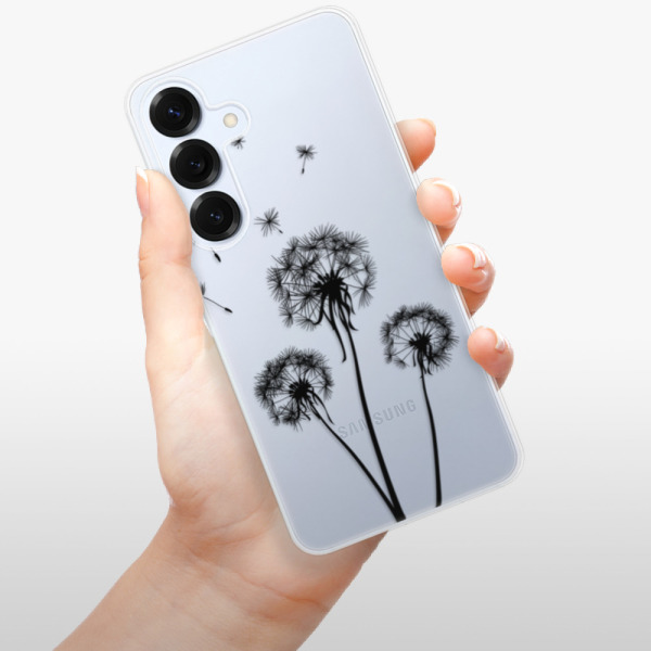 Silikonové pouzdro iSaprio - Samsung Galaxy S25 - Three Dandelions - black
