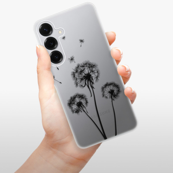 Silikonové pouzdro iSaprio - Samsung Galaxy S25 Plus - Three Dandelions - black