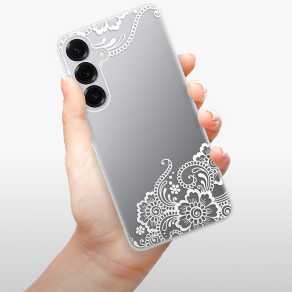 Silikonové pouzdro iSaprio - Samsung Galaxy S25 Plus - White Lace 02