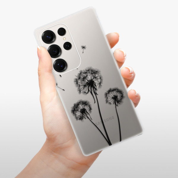 Silikonové pouzdro iSaprio - Samsung Galaxy S25 Ultra - Three Dandelions - black
