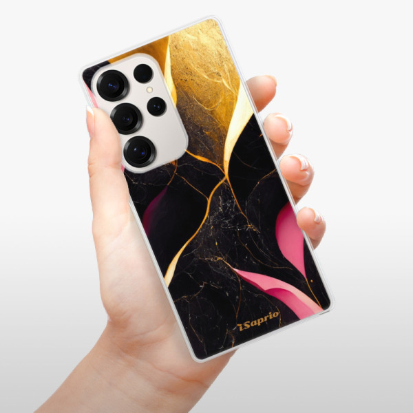 Silikonové pouzdro iSaprio - Samsung Galaxy S25 Ultra - Gold Pink Marble