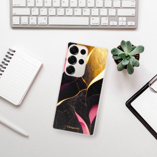 Silikonové pouzdro iSaprio - Samsung Galaxy S25 Ultra - Gold Pink Marble