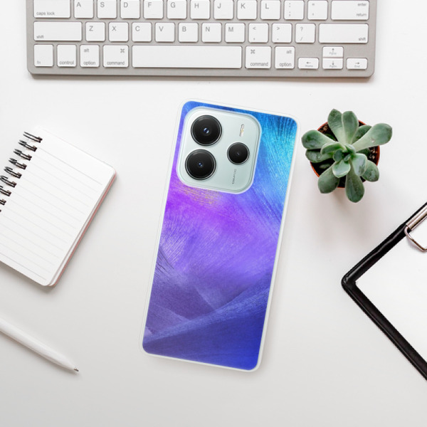 Silikonové pouzdro iSaprio - Xiaomi Redmi Note 14 5G - Purple Feathers