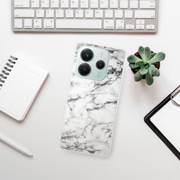 Silikonové pouzdro iSaprio - Xiaomi Redmi Note 14 5G - White Marble 01
