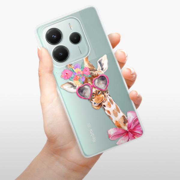 Silikonové pouzdro iSaprio - Xiaomi Redmi Note 14 5G - Lady Giraffe