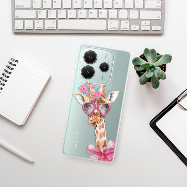 Silikonové pouzdro iSaprio - Xiaomi Redmi Note 14 5G - Lady Giraffe