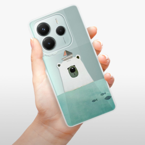 Silikonové pouzdro iSaprio - Xiaomi Redmi Note 14 5G - Bear With Boat