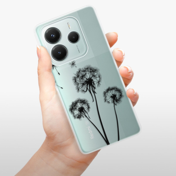 Silikonové pouzdro iSaprio - Xiaomi Redmi Note 14 5G - Three Dandelions - black