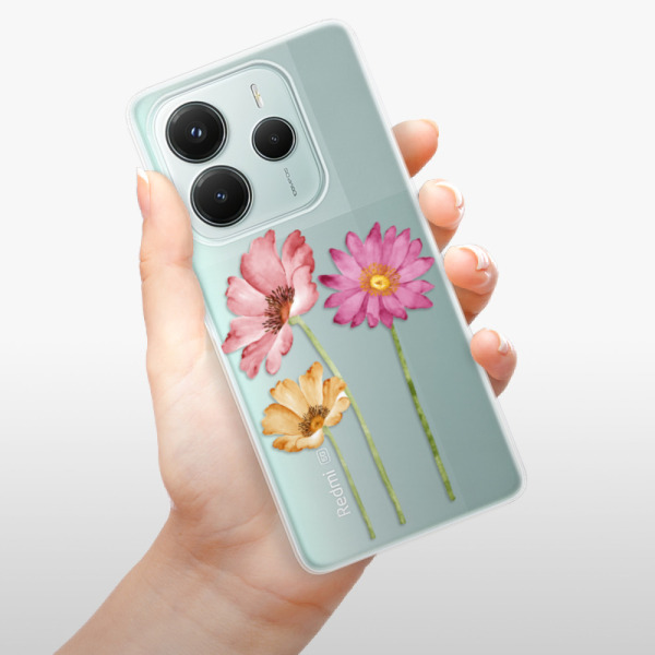 Silikonové pouzdro iSaprio - Xiaomi Redmi Note 14 5G - Three Flowers