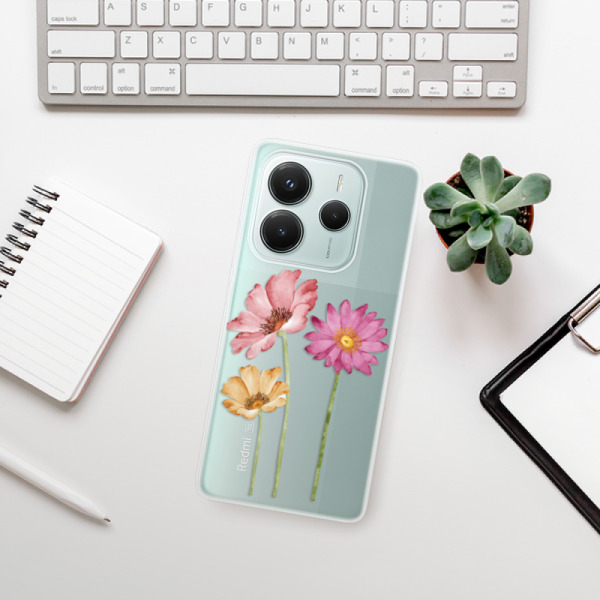 Silikonové pouzdro iSaprio - Xiaomi Redmi Note 14 5G - Three Flowers