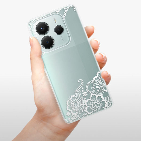 Silikonové pouzdro iSaprio - Xiaomi Redmi Note 14 5G - White Lace 02