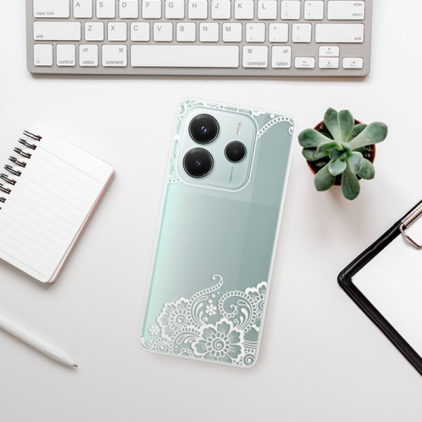 Silikonové pouzdro iSaprio - Xiaomi Redmi Note 14 5G - White Lace 02