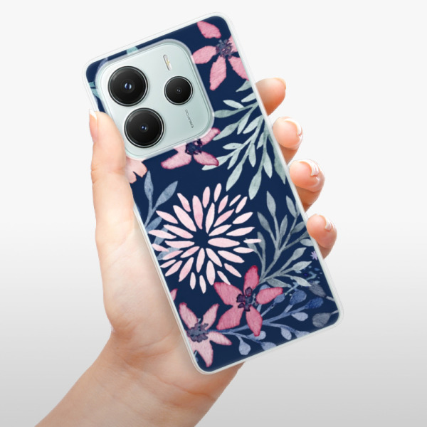 Silikonové pouzdro iSaprio - Xiaomi Redmi Note 14 5G - Leaves on Blue