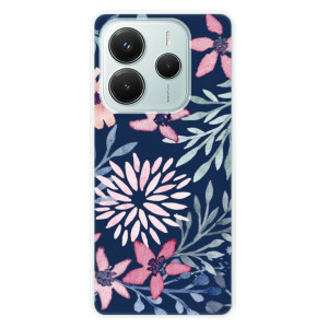 Silikonové pouzdro iSaprio - Xiaomi Redmi Note 14 5G - Leaves on Blue