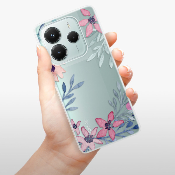 Silikonové pouzdro iSaprio - Xiaomi Redmi Note 14 5G - Leaves and Flowers