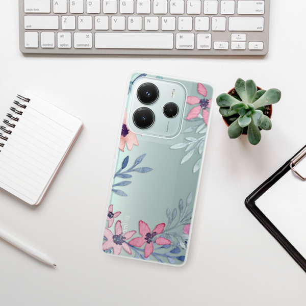 Silikonové pouzdro iSaprio - Xiaomi Redmi Note 14 5G - Leaves and Flowers