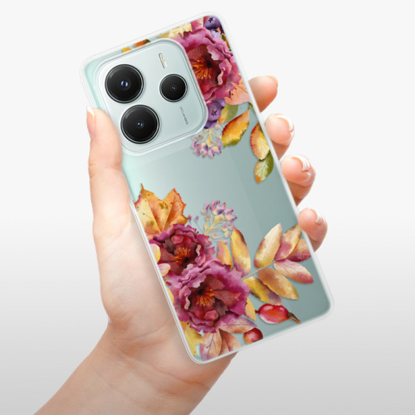 Silikonové pouzdro iSaprio - Xiaomi Redmi Note 14 5G - Fall Flowers