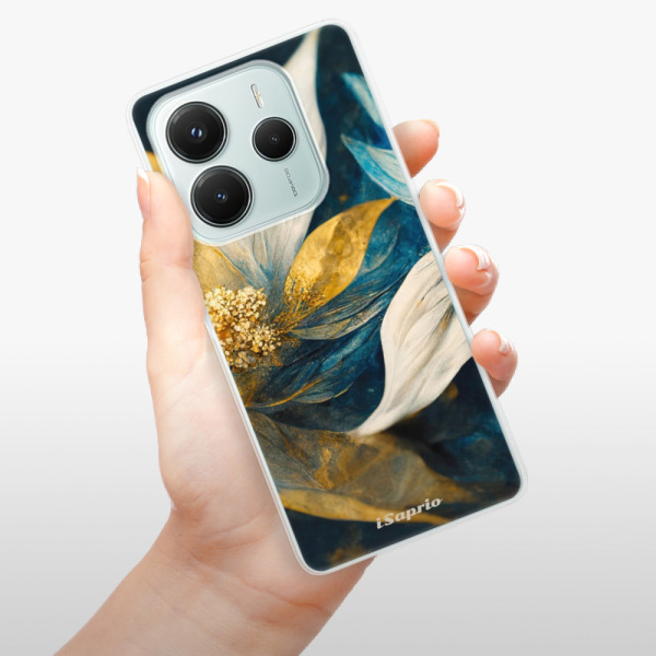 Silikonové pouzdro iSaprio - Xiaomi Redmi Note 14 5G - Gold Petals