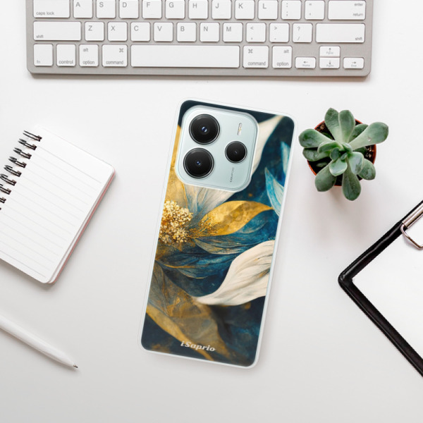 Silikonové pouzdro iSaprio - Xiaomi Redmi Note 14 5G - Gold Petals
