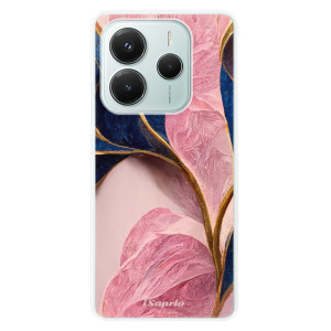 Silikonové pouzdro iSaprio - Xiaomi Redmi Note 14 5G - Pink Blue Leaves