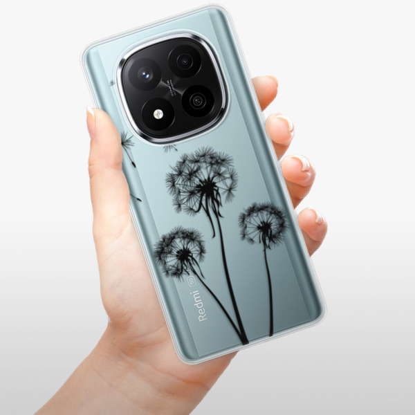 Silikonové pouzdro iSaprio - Xiaomi Redmi Note 14 Pro 5G / Note 14 Pro Plus 5G - Three Dandelions - black