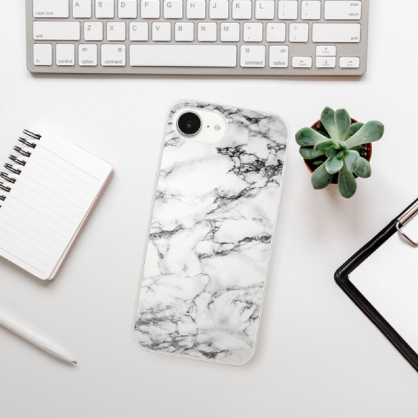Silikonové pouzdro iSaprio - Apple iPhone 16e / iPhone 17e - White Marble 01