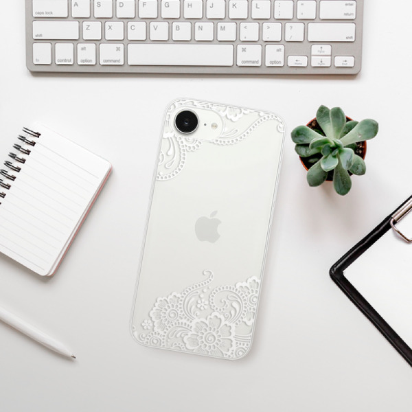 Silikonové pouzdro iSaprio - Apple iPhone 16e / iPhone 17e - White Lace 02