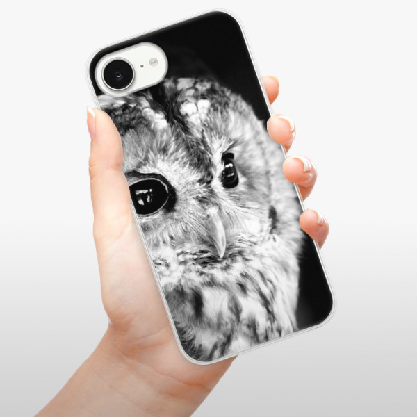 Silikonové pouzdro iSaprio - Apple iPhone 16e / iPhone 17e - BW Owl