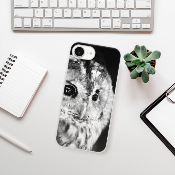 Silikonové pouzdro iSaprio - Apple iPhone 16e / iPhone 17e - BW Owl
