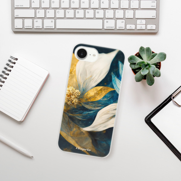 Silikonové pouzdro iSaprio - Apple iPhone 16e / iPhone 17e - Gold Petals