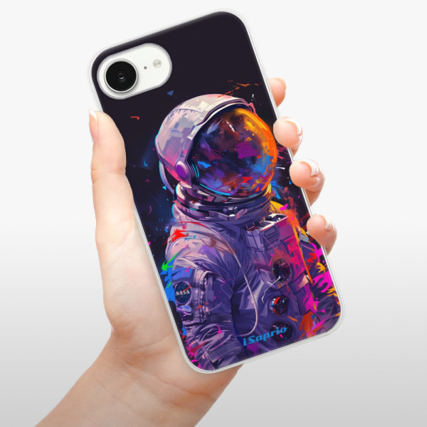 Silikonové pouzdro iSaprio - Apple iPhone 16e / iPhone 17e - Neon Astronaut