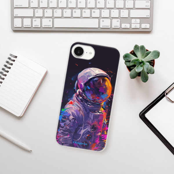 Silikonové pouzdro iSaprio - Apple iPhone 16e / iPhone 17e - Neon Astronaut