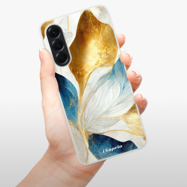 Silikonové pouzdro iSaprio - Samsung Galaxy A56 5G - Blue Leaves