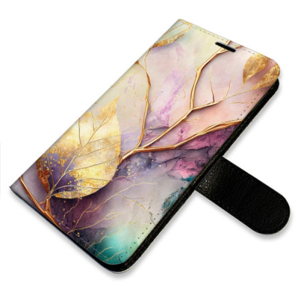 Flip pouzdro iSaprio - Samsung Galaxy A26 5G - Gold Leaves 02 - kapsičky na karty