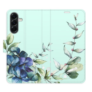Flip pouzdro iSaprio - Samsung Galaxy A36 5G - Blue Flowers - kapsičky na karty