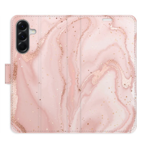 Flip pouzdro iSaprio - Samsung Galaxy A56 5G - RoseGold Marble - kapsičky na karty