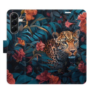 Flip pouzdro iSaprio - Samsung Galaxy A56 5G - Flower Jaguar 02 - kapsičky na karty