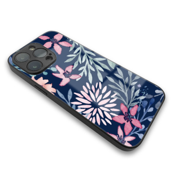 iSaprio MagSafe lesklé pouzdro - Apple iPhone 13 Pro - Leaves on Blue