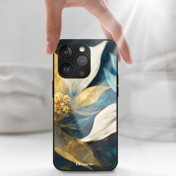 iSaprio MagSafe lesklé pouzdro - Apple iPhone 13 Pro - Gold Petals