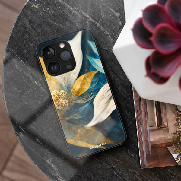 iSaprio MagSafe lesklé pouzdro - Apple iPhone 13 Pro - Gold Petals